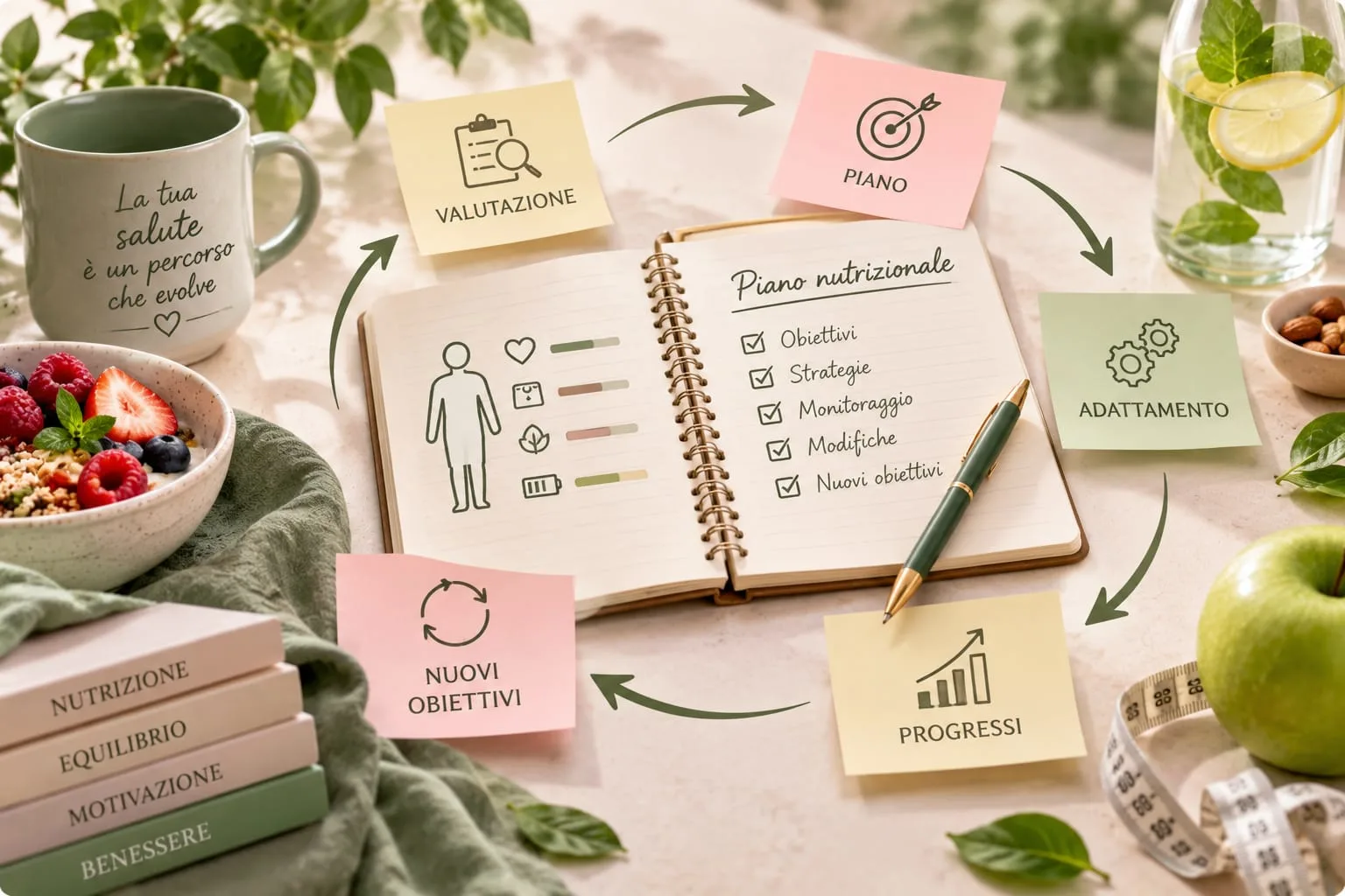 Il piano nutrizionale come «cantiere aperto»: valutazione, piano, adattamento, progressi, nuovi obiettivi