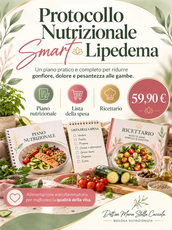 Protocollo Nutrizionale Smart Lipedema: piano nutrizionale, lista della spesa e ricettario, 59,90 €