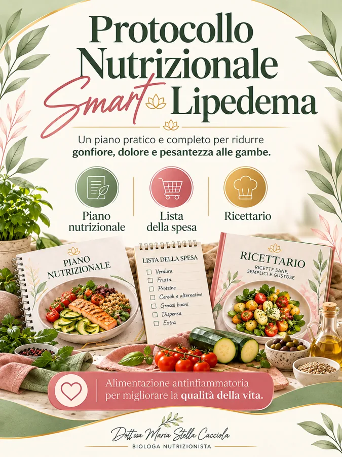 Protocollo Nutrizionale Smart Lipedema: piano nutrizionale, lista della spesa e ricettario