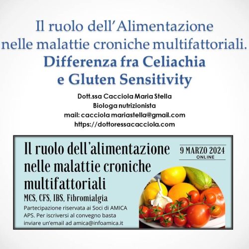 Alimentazione per le malattie da sensibilità chimica multipla e fibromialgia. 6 specialisti a Convegno in rete